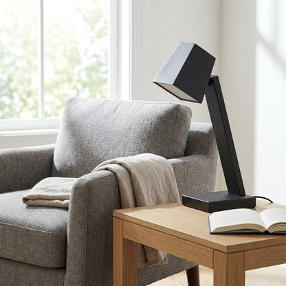 Kelmessa™ Apex LED Desk Lamp - Minimalist Matte Black Task Light with Adjustable Warm Glow